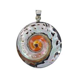 Sterling Shell Round Pendant (JEW-1939)