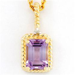 1.14ct Pink Amethyst Diamond 9k Gold Pendant (JEW-9273X)