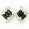 2.04ct Black Sapphire 24 Diamond 9k Gold Earrings (JEW-9218X)