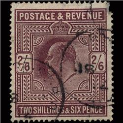 1911 RARE GB 2.5s Deep Purple Used Stamp (STM-1563)