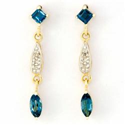 .66ct London Bl Topaz Diamond 9k Gold Earrings (JEW-9212X)