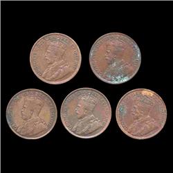 1916 Canada 1c Higher Grade 5 Pcs (COI-8271)