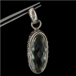 65ctw Green Amethyst Silver Pendant Appr Est $13k (JEW-2436)