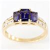 1.40ct Natural Iolite 12 Diamond 9k Gold Ring (JEW-9464X)