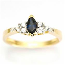 .85ct Bl Wht Sapphire Diamond 9k Gold Ring (JEW-9393X)
