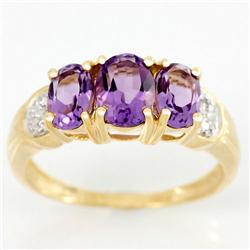 1.90ct Natural Amethyst Diamond 9k Gold Ring (JEW-9427X)