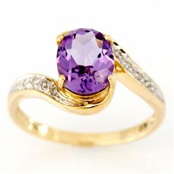 2.33ct Huge Amethyst Diamond 9k Solid Gold Ring (JEW-9357X)