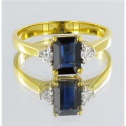 1.35ct Ceylon Blue Sapphire & Diamond 18k Ring (JEW-1680)