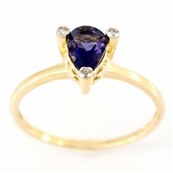 .93ct Natural Iolite Diamond 9k Solid Gold Ring (JEW-9440X)