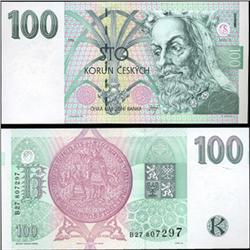 1995 Czech 100 Korun Crisp Unc Note (CUR-06331)