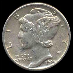 1944D Mercury Dime AU+ ERROR (COI-8405)