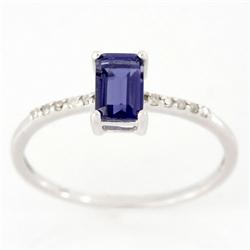 .60ct Iolite 10 Diamond 9k Wht Gold Ring (JEW-9395X)