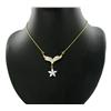 Image 2 : 30ctw Lab Diamond 22k Gold Vermeil Necklace (JEW-2347)