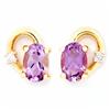 1.14ct Natural Amethyst Diamond 9k Gold Earrings (JEW-9237X)