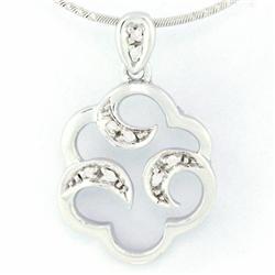 .08ct Genuine Natural Diamond 9k Wht Gold Pendant (JEW-9319X)