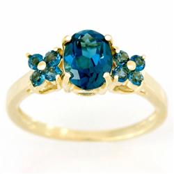 2.20ct Natural London Bl Topaz 9k Yel Gold Ring (JEW-9369X)