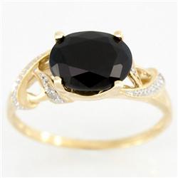 2.64ct Huge Black Sapphire Diamond 9k Gold Ring (JEW-9480X)