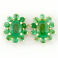 2.20ct Natural Genuine Emerald 9k Gold Earrings (JEW-9240X)