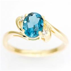 1.7ct London Bl Topaz Genuine Diamond 9k Gold Ring (JEW-9418X)