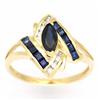 1.26ct Natural Bl Sapphire Diamond 9k Gold Ring (JEW-9370X)