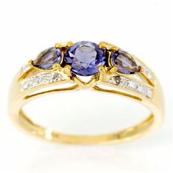 .95ct Natural Iolite Diamond 9k Yel Gold Ring (JEW-9375X)