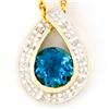 1.20ct London Bl Topaz 10 Diamond 9k Gold Pendant (JEW-9264X)