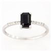 .65ct Black Sapphire 10 Diamond 9k Wht Gold Ring (JEW-9387X)