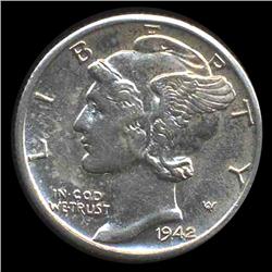1942D Mercury Dime Choice AU ERROR (COI-8420)