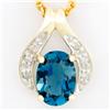 1.06ct London Bl Topaz Diamond 9k Gold Pendant (JEW-9318X)