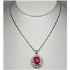 Image 1 : 14K GOLD LADIES RUBY AND DIAMOND PENDENT W/ CHAIN