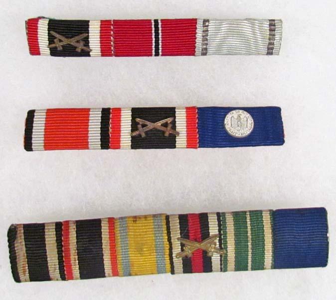 LOT OF 3 WW2 GERMAN NAZI RIBBON BARS