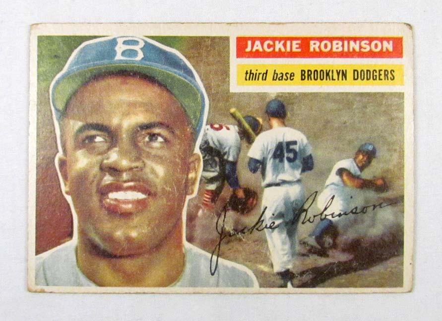 1956 TOPPS JACKIE ROBINSON NO 30 BASEBALL CARD