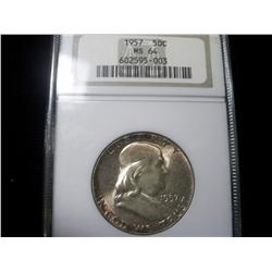 1957 Franklin Half Dollar - Certified NGC MS64
