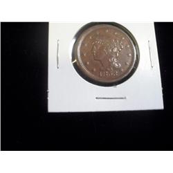 1853 Braided Hair Libery Head Large Cent - AU - EXTREMELY RARE