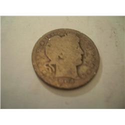 1904-O Silver Barber Quarter