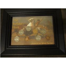 "The Buffalo Hunt" American West Series of Coins in Plaque and Frame