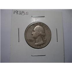 1938-S Silver Washington Quarter