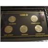 Image 1 : Five 1999-d State Quarters (Delaware, New Jersey, Pennsylvania, Connecticut, and Georgia) in Frame