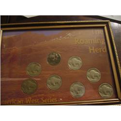 "The Roaming Herd" American West Series of Coins in frame