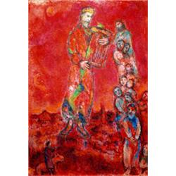 Marc Chagall "King David with Lyre" Exta Large Ltd Edition Giclee W/Coa