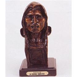 Savage (pedestal) Bronze Sculpture by Frederic Remington. 13"H x 4"L x 4"W