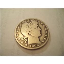 1909-O Silver Barber Quarter