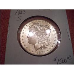 Rare Date 1883-S Brilliant Uncirculated Morgan Silver Dollar