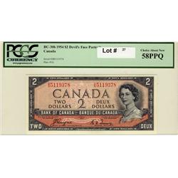 1954 $2 devil's face BC-30b D/B 5119378 PCGS 58 PPQ