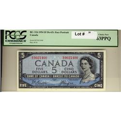 1954 $5 devil's face BC-31b E/C 9021400 PCGS 63 PPQ