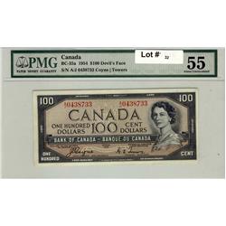 1954 $100 devil's face BC-35a A/J 0438733 PMG 55