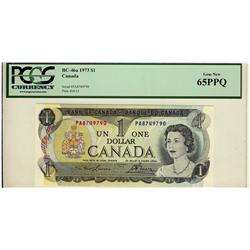 1973 $1 BC-46a #PA8749790 PCGS Gem UNC65PPQ.