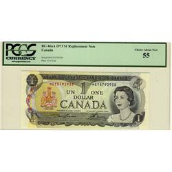 1973 $1 repl  BC46aA *GY 5792935 PCGS 55