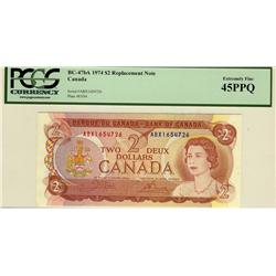 1974 $2 repl  BC47bA ABX 1654726 PCGS 45 PPQ