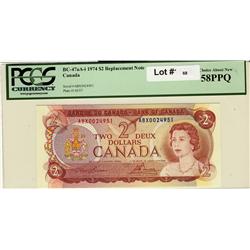 1974 $2 repl  BC47aA-i ABX 0024951 PCGS 58 PPQ